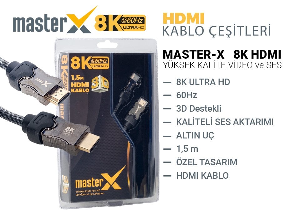  MasterX 1.5 Metre 8K 60Hz Hdmi Kablo