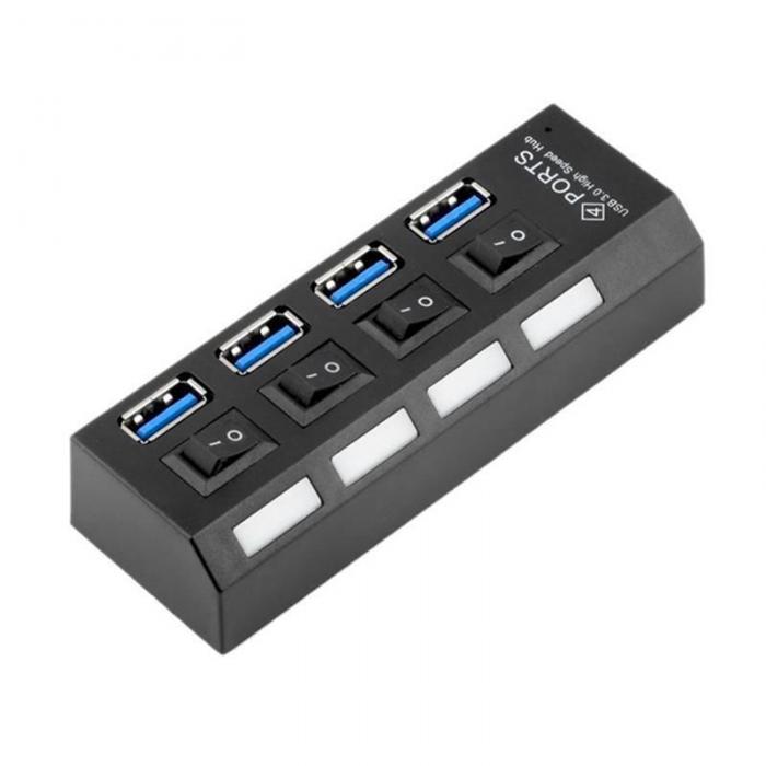 POWERMASTER PM-11365 4 PORT ANAHTARLI USB 3.0 30 CM KABLOLU USB HUB ÇOKLAYICI