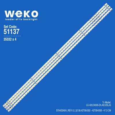 WKSET-6137 35332X4 STA420A04_REV1.0_52 58.42T09.002 4 ADET LED BAR (52LED)