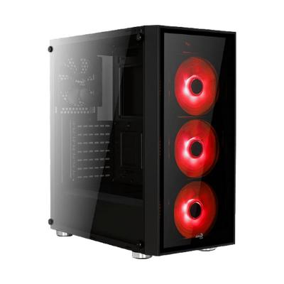AEROCOOL AE-QRTZ-RD750 750W Powerlı Pencereli Kırmızı LED Fan Siyah Kasa