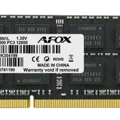 AFOX AFSD34BN1L 4GB 1600MHZ DDR3 SODIMM Notebook Ram