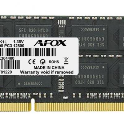 AFOX AFSD38BK1L 8GB 1600MHZ DDR3 SODIMM Notebook Ram