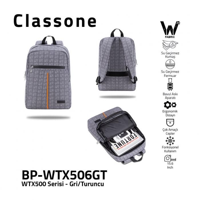 CLASSONE BP-WTX506GT 15.6" Sırt ÇNT GRİ-TURUNCU