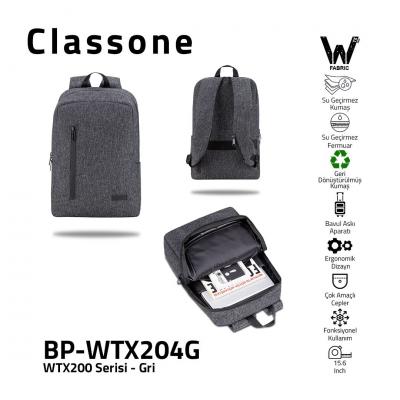 CLASSONE BP-WTX204G BP-WTX204G 15.6" Uyumlu Wtx Pro Su Geçirmez Kumaş Ve Fermuar Notebook