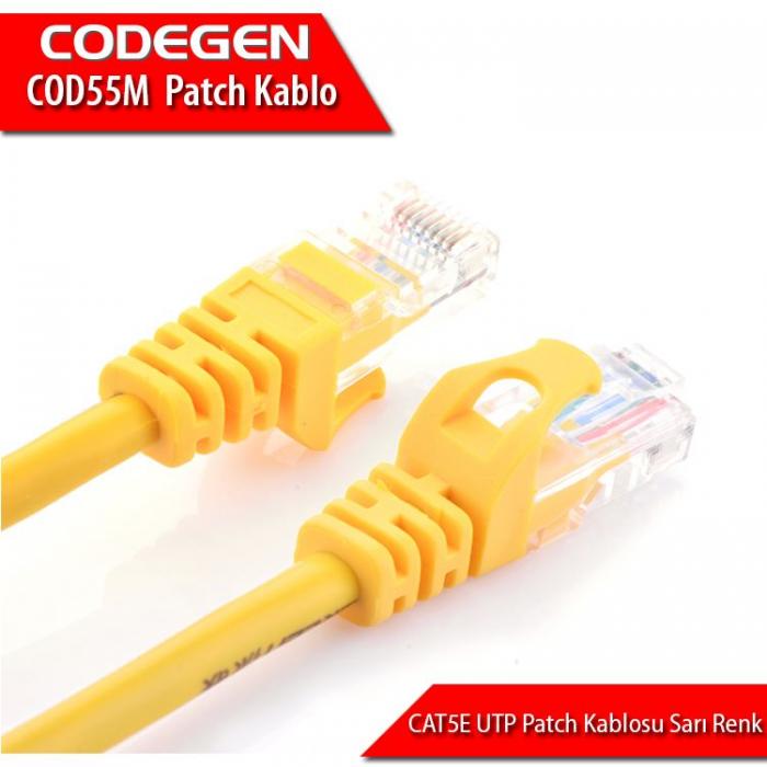 CODEGEN COD55M CAT5 5M UTP Sarı Patch Network Kablosu