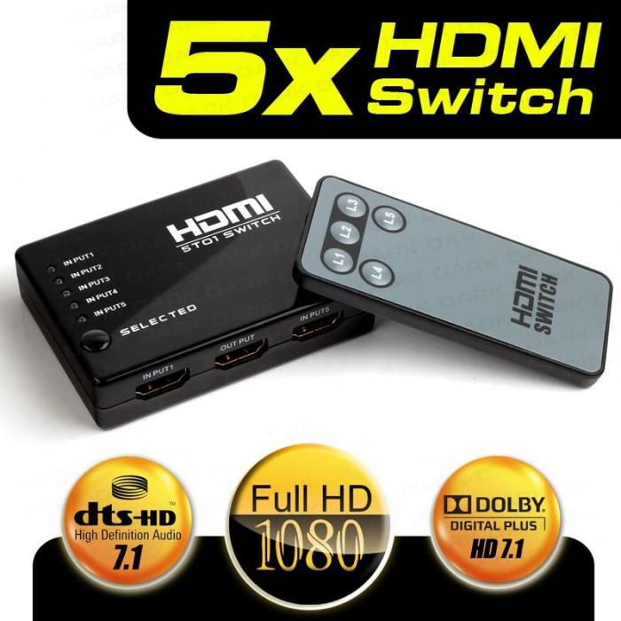 DARK DK-HD-SW4X1 4 Giriş 1 Çıkışlı Uzaktan Kumandalı HDMI Switch (Seçic