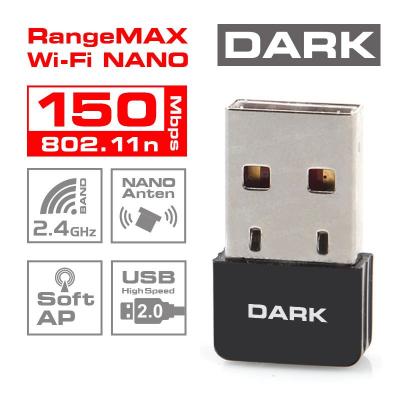 DARK DK-NT-WDN150NAN4 150 Mbps, Windows 10 Uyumlu Mini Boyutlu Kablosuz Ağ Adaptörü