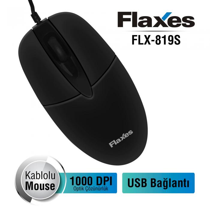 FLAXES FLX-819S FLX-819S 1000DPI USB Kablolu Siyah Mouse