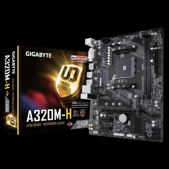 GIGABYTE A320M-H AMD A320 Soket AM4 DDR4 3200 MHz DVI HDMI Anakart