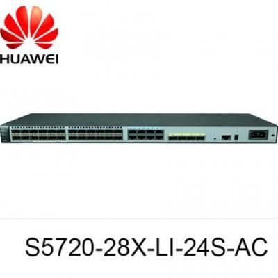 HUAWEI S5720-28X-LI-24S-A 24Gig SFP,8 of which are dualpurpose 10/100/1000 or SFP,4 10 Gig SFP+,AC