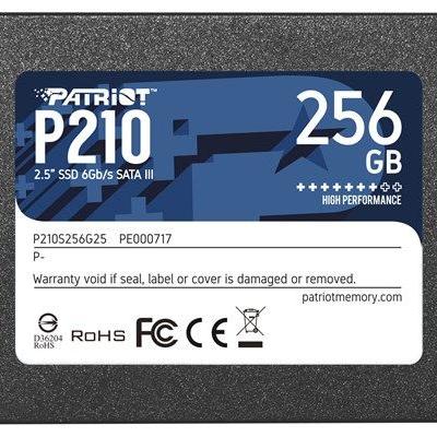 PATRIOT P210S256G25 256GB P210 Sata 3.0 500-400MB/s 7mm 2.5" Flash SSD