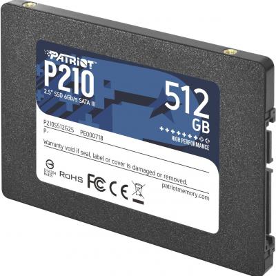 PATRIOT P210S512G25 512GB P210 Sata 3.0 520-430MB/s 7mm 2.5" Flash SSD