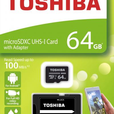 TOSHIBA THN-M203K0640EA 64GB SDXC 100MB/s Class 10 UHS-I Micro SD Kart