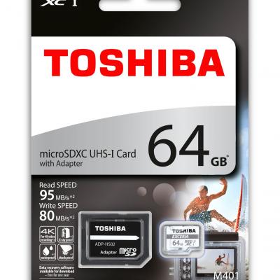 TOSHIBA THN-M401S064E2 64GB Exceria Pro 95MB Class 10 UHS I Micro SD