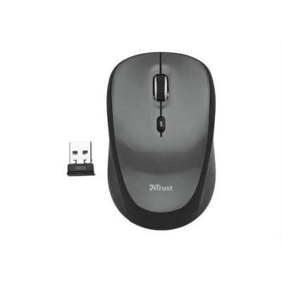 TRUST 18519 YVI,1600DPI,Saklanabilir Mikro USB Alıcılı Kablosuz Mouse,Siyah/Gri
