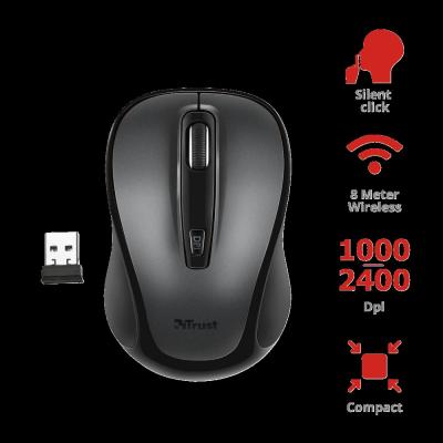 TRUST 23266 SIERO 2400DPI Sessiz Kablosuz Siyah Mouse