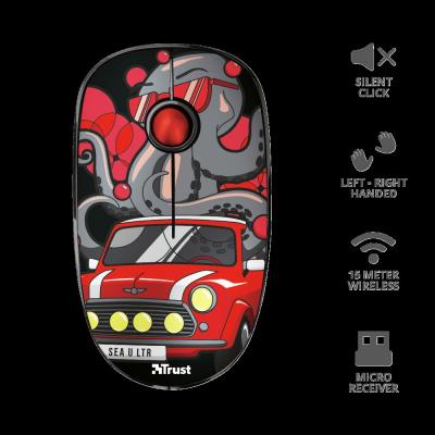 TRUST 23336 SKETCH 1600DPI Kablosuz Sessiz Kırmızı Mouse