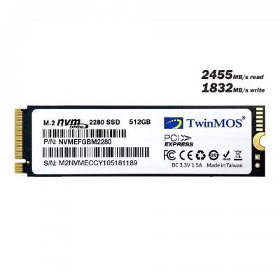 TWINMOS NVMEFGBM2280 TwinMOS 512GB M.2 PCIe NVMe SSD 2455Mb-1832Mb/s 3DNAND