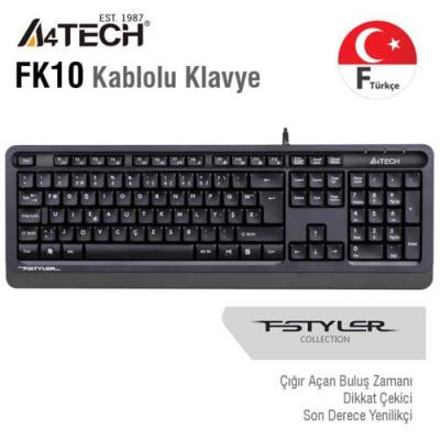A4 Tech FK10 F Kablolu MM Klavye Gri USB