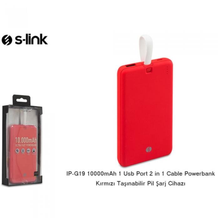 S-link IP-G19 10000mAh Powerbank Kırmızı