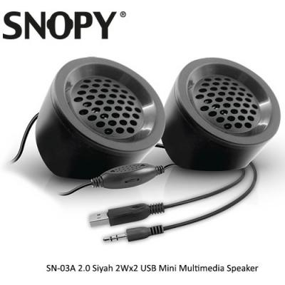 Snopy SN-03A 2.0 Siyah 2Wx2 USB Mini Speaker