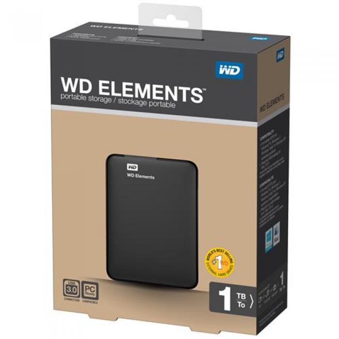 WD 2.5 1TB Elements WDBUZG0010BBK Siyah