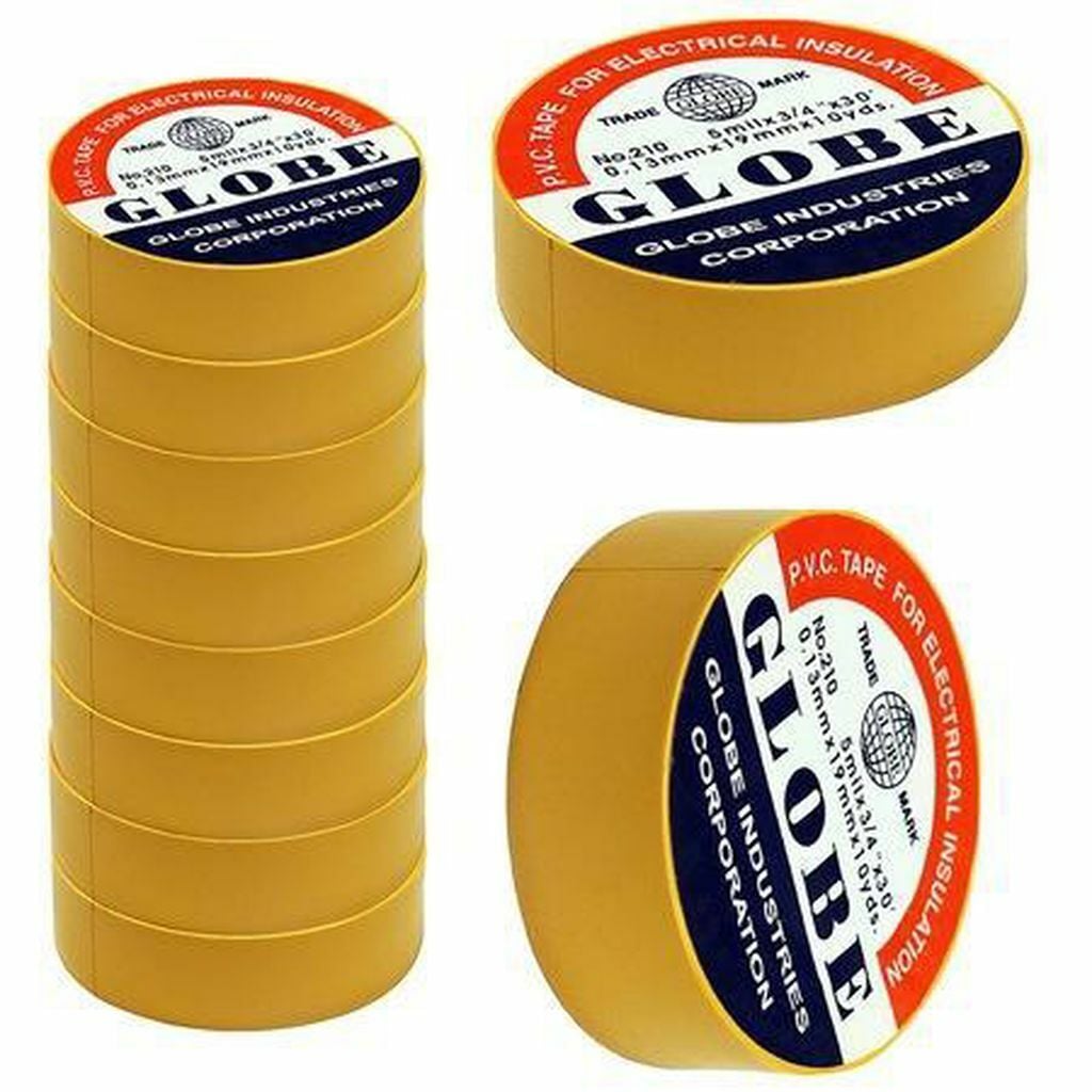 Globe Marka Sarı 0.13Mmx19Mmx10Yrd İzole Elektrik Bandı 10 Lu Paket