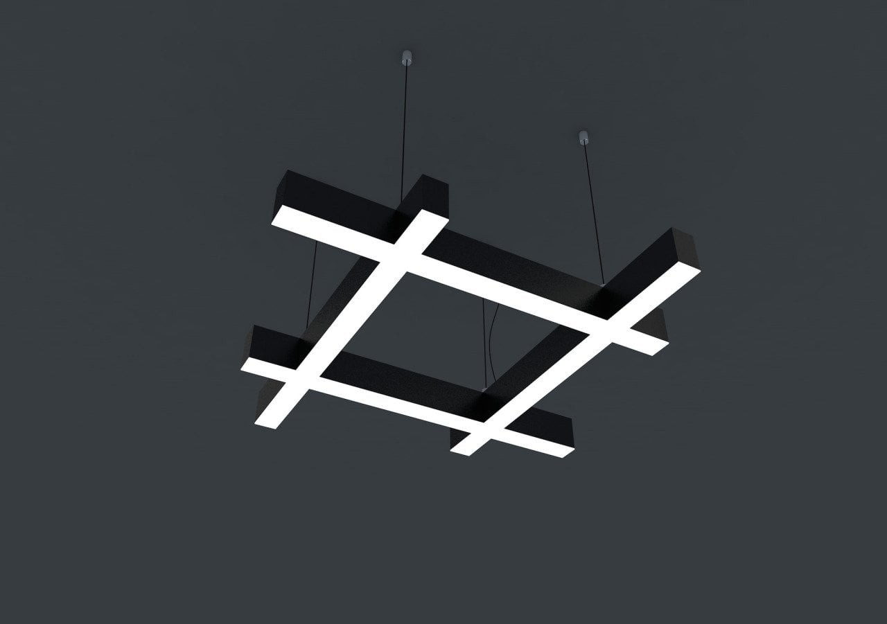 Uzantılı Kare Linear Aydınlatma Modern Led Avize Lineer Armatür