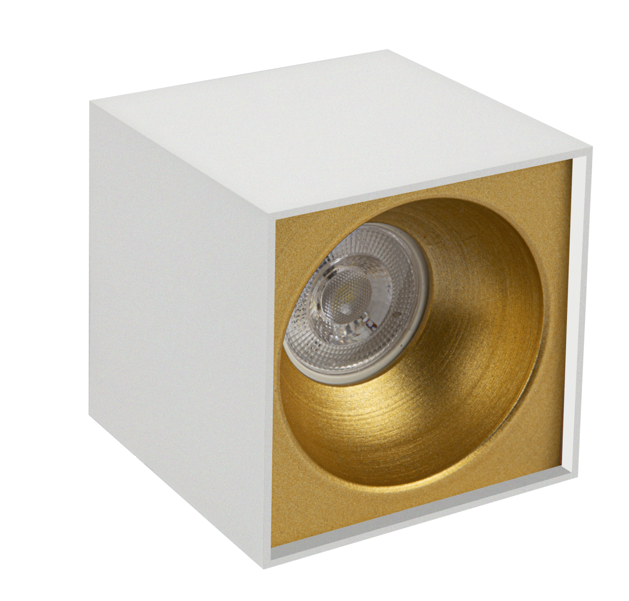 Sıva Üstü Kare Led Spot Armatür 10x10 Cm Beyaz - Altın