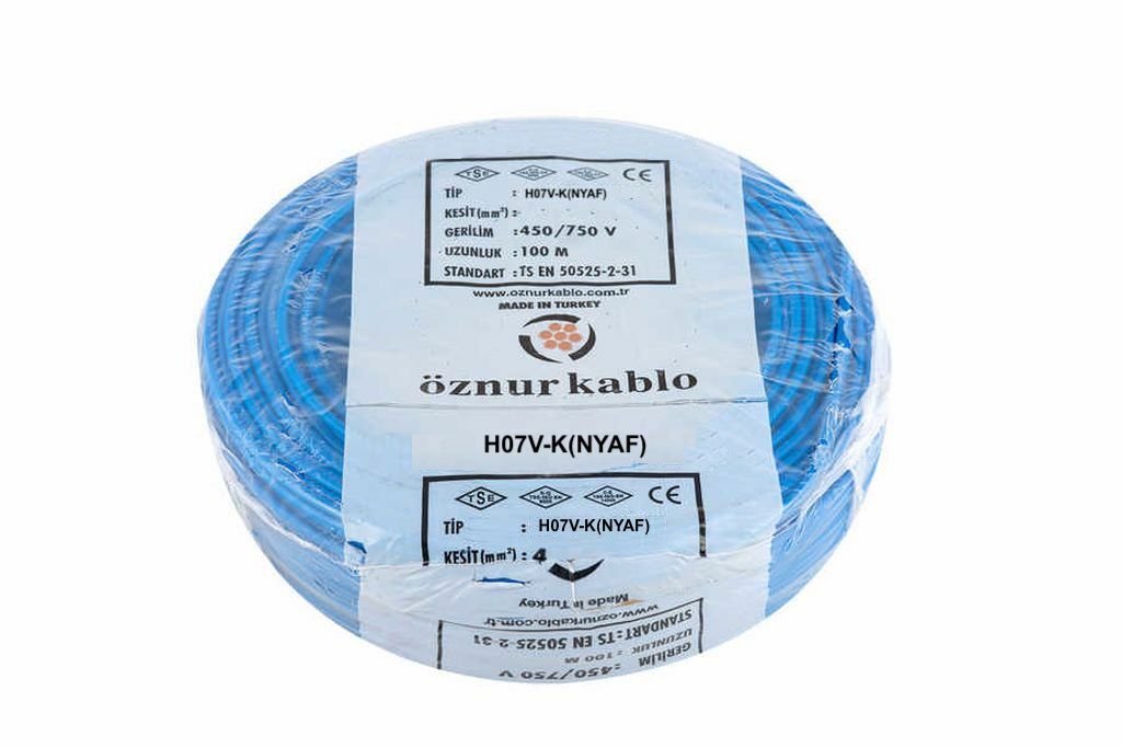 Öznur Kablo 50 mm Nyaf Çok Telli Bakır Elektrik Kablosu Mavi 100 Metre