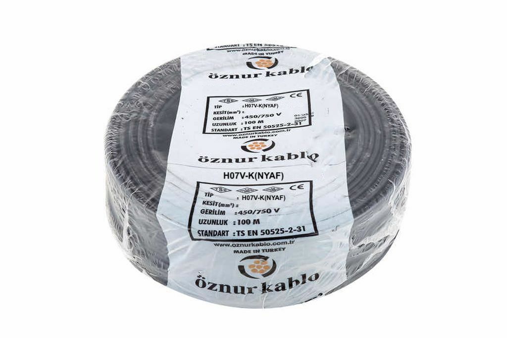 Öznur Kablo 50 mm Nyaf Çok Telli Bakır Elektrik Kablosu Siyah 100 Metre