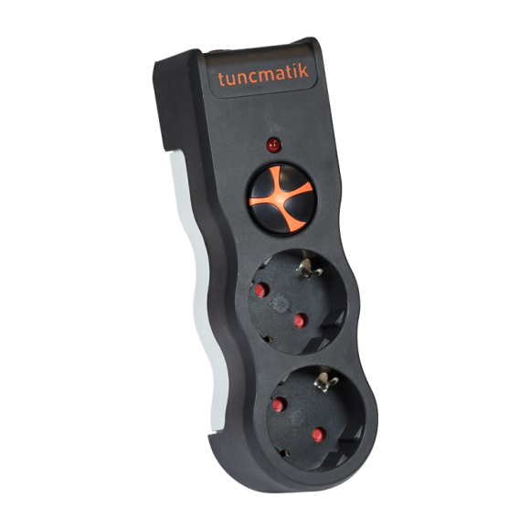 Tunçmatik İkili Akım Korumalı Priz 1050 Joule Siyah TSK19022
