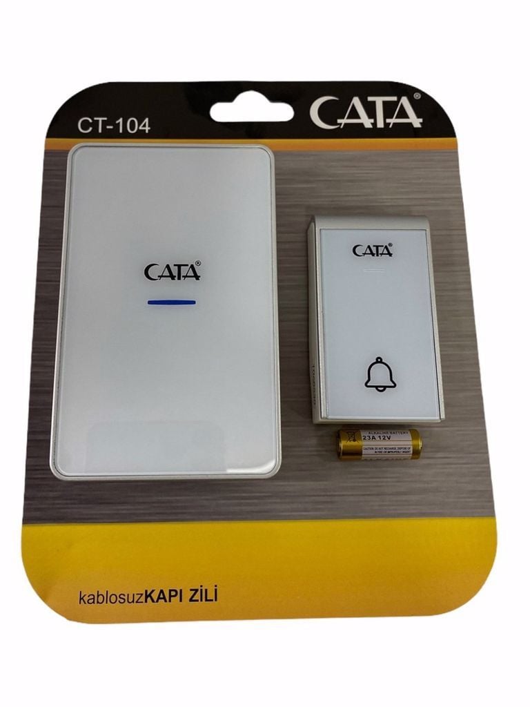 Cara Lüx Model Led Işıklı Kablosuz Uzaktan Kumandalı Kapı Zili Beyaz CT-104