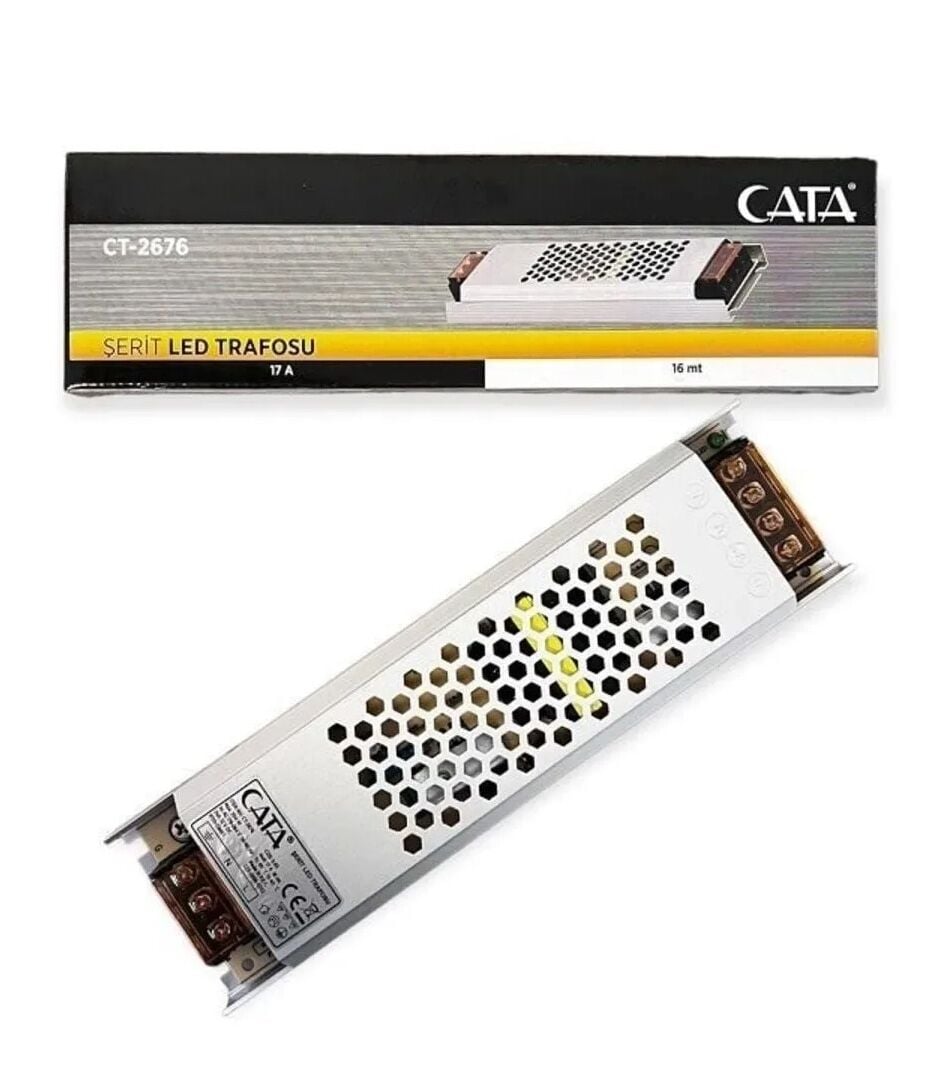 Cata 17 Amper İç Mekan Fansız Slim Şerit Led Trafo Klemensli CT-2676