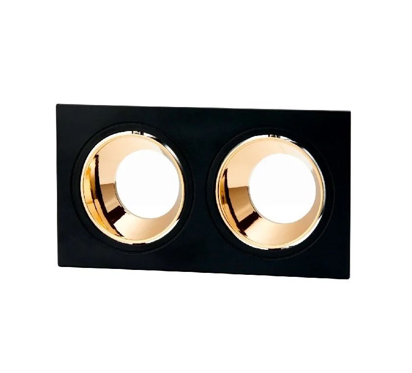 Cata Jaguar İkili Kare Siyah Rose Dekoratif Boş Kasa Spot ct-5056