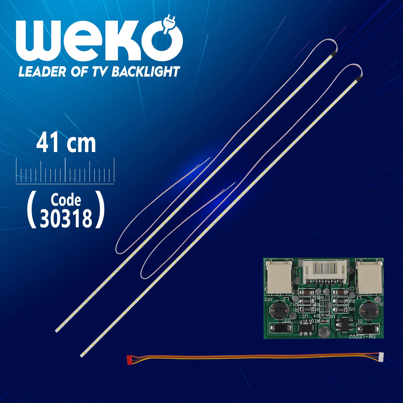 19" UNİVERSAL MONİTÖR E-LED 60 LEDLİ (WIDE) (2835) 410MM 12V ÇİFT LED+SÜRÜCÜ+KABLO TAKIM (WK-0141)