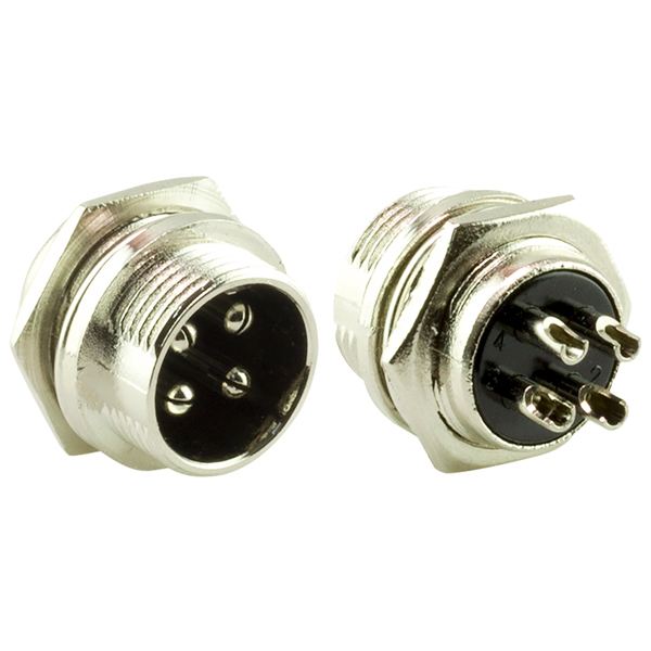 4 PİNLİ MAYK FİŞ ERKEK ŞASE (M16 - 16MM)
