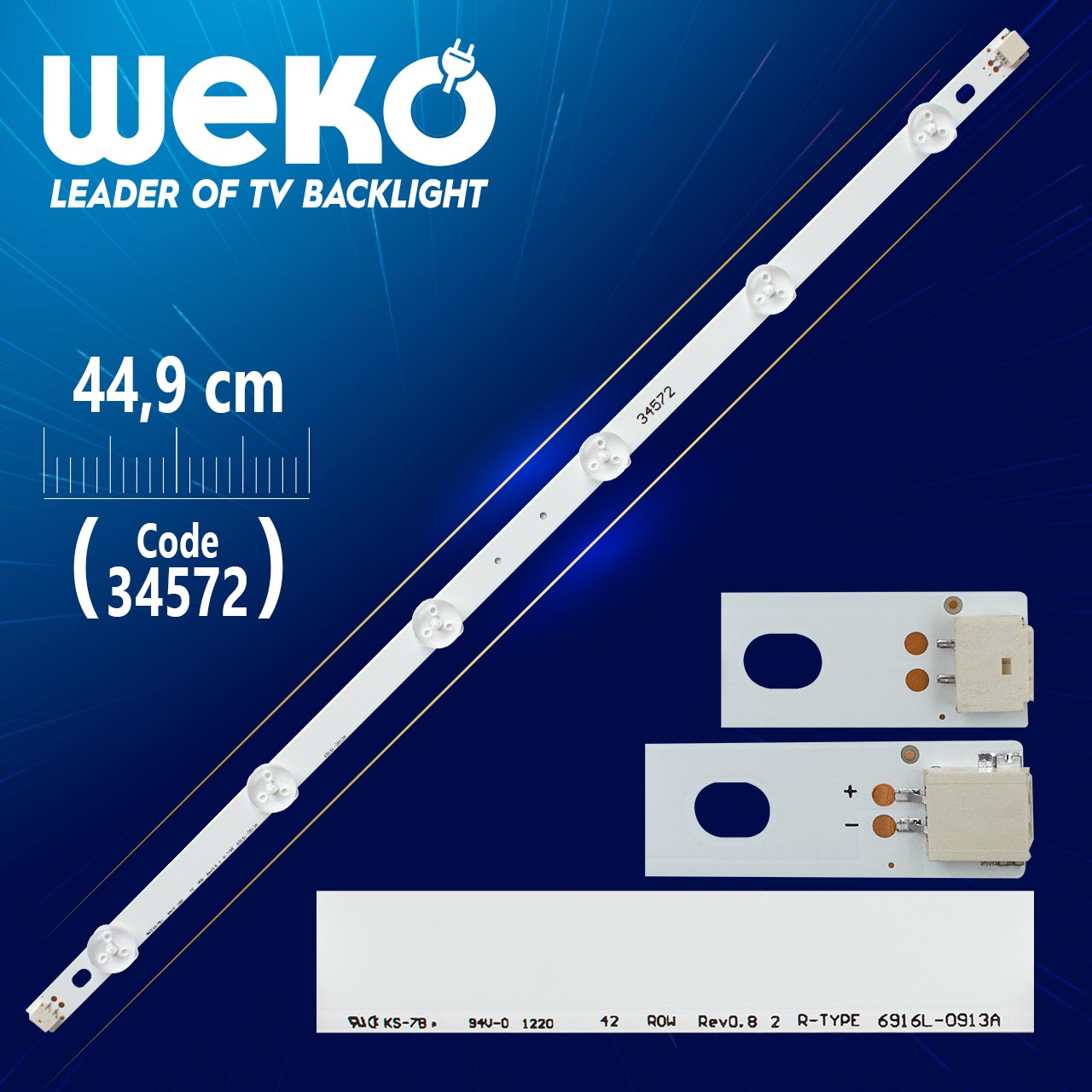 42" ROW REV0.8 2 R-TYPE - 6 LEDLİ 44.9 CM  - (WK-191)