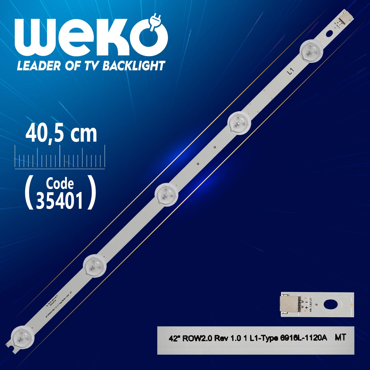 42" ROW2.0 REV 1.0 1 L1-TYPE 6916L-1120A MT - 40.5 CM 5 LEDLİ - (WK-988)