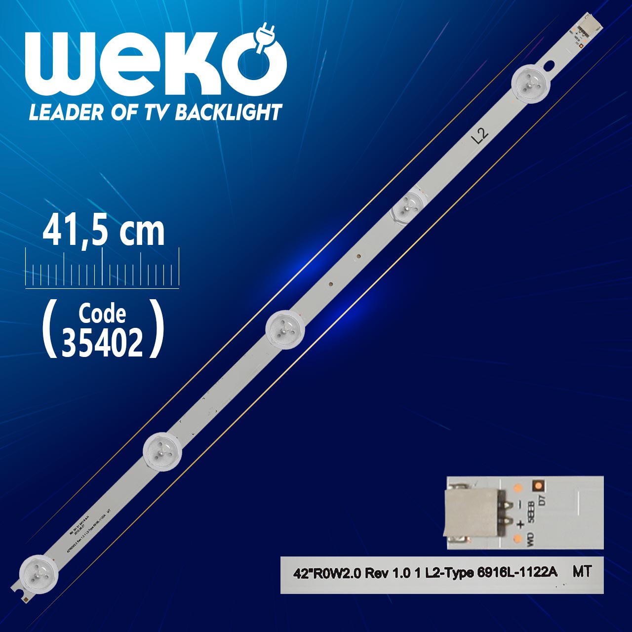42" ROW2.0 REV 1.0 1 L2-TYPE 6916L-1122A MT - 41.5 CM 5 LEDLİ - (WK-989)