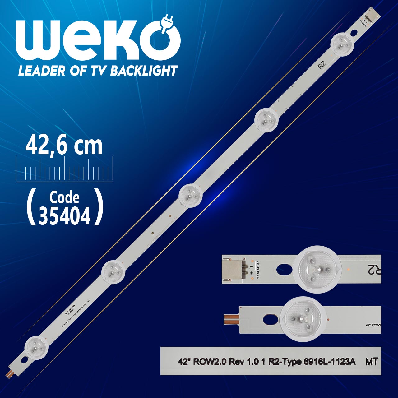 42" ROW2.0 REV 1.0 1 R2-TYPE 6916L-1123A MT - 42.6 CM 5 LEDLİ - (WK-991)