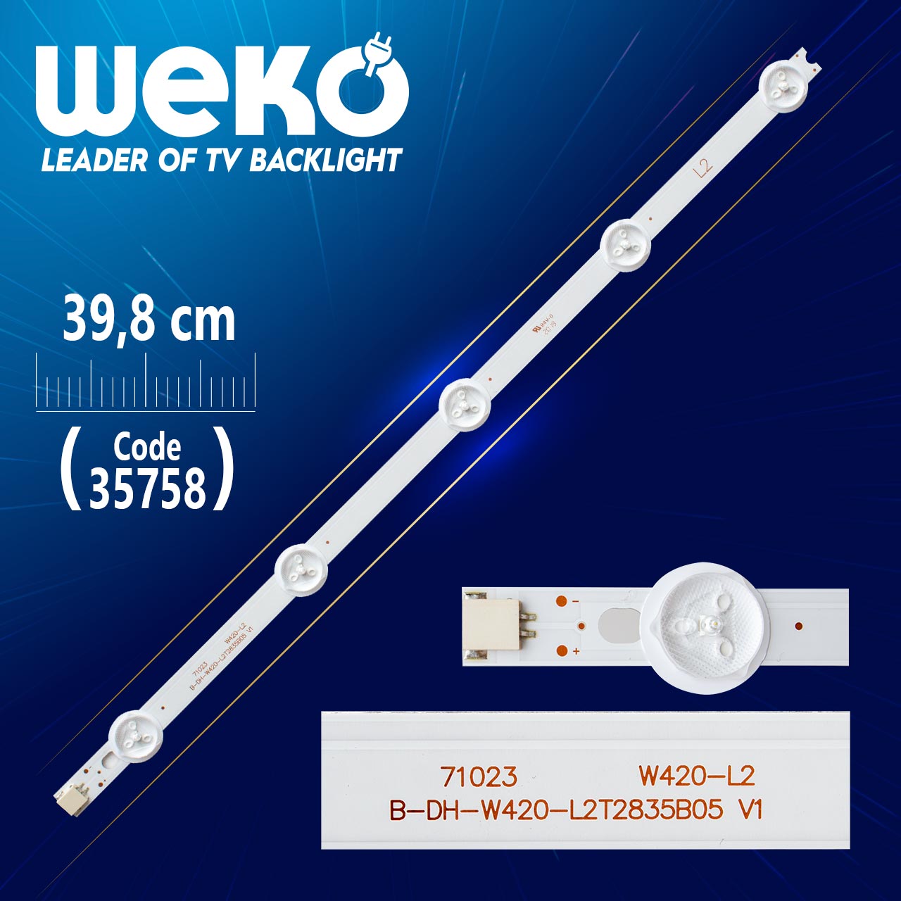 42'' ROW2.1 REV 0.6 1 L2-TYPE 6916L-1216A - 39.8 CM 5 LEDLİ - (WK-1226)