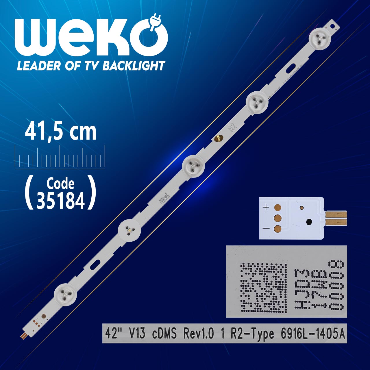 42" V13 CDMS REV1.0 R2-TYPE - 6916L-1405A - 41.5 CM 5 LEDLİ - (WK-487)