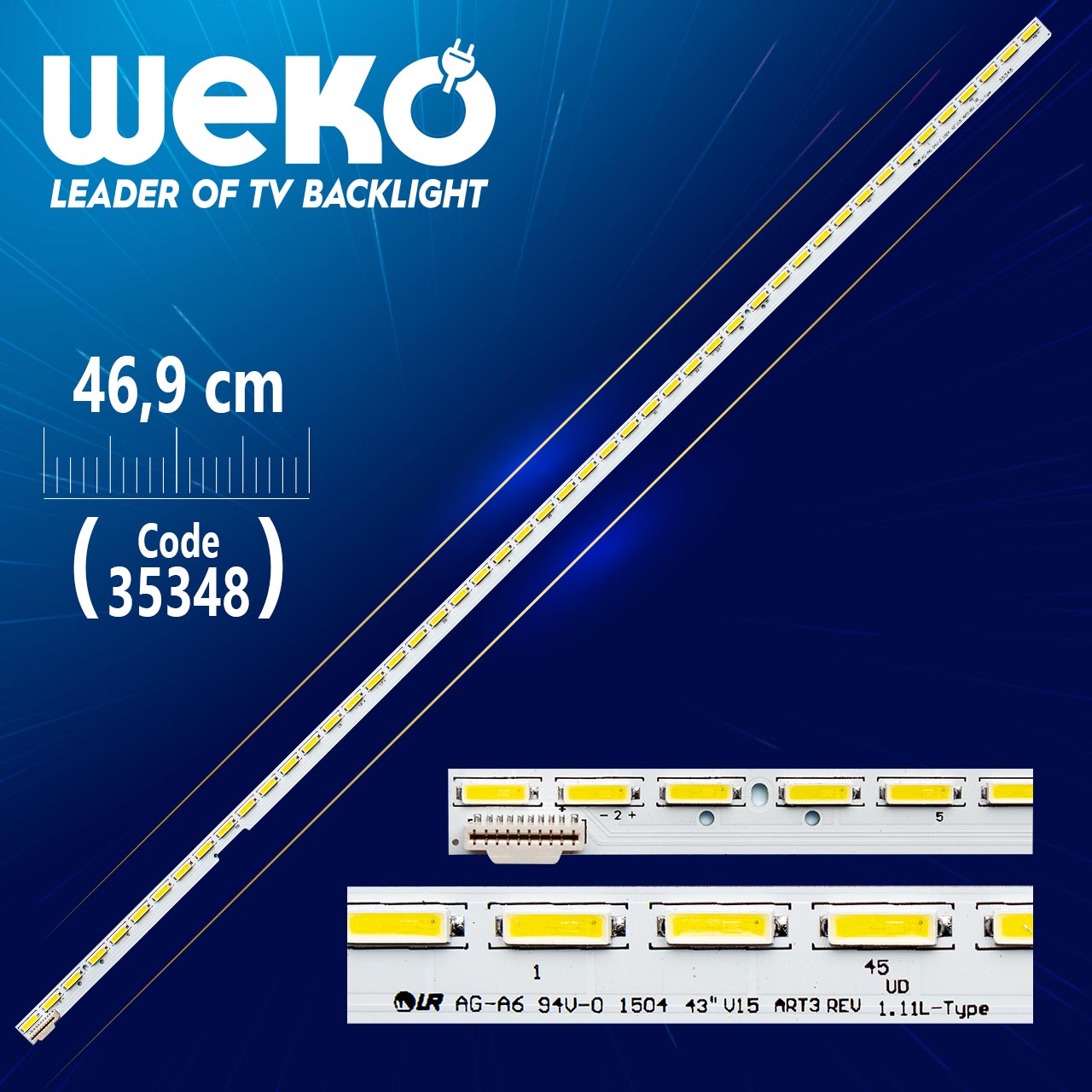 43" V15 ART3 UD REV 1.1 1 R-TYPE - 46.9 CM 48 LEDLİ - (WK-958)
