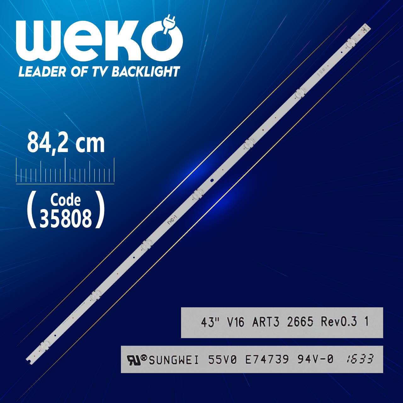 43" V16 ART3 2665 REV0.3 1 - 6916L 2665A - 84.2 CM 7 LEDLİ - (WK-1272)