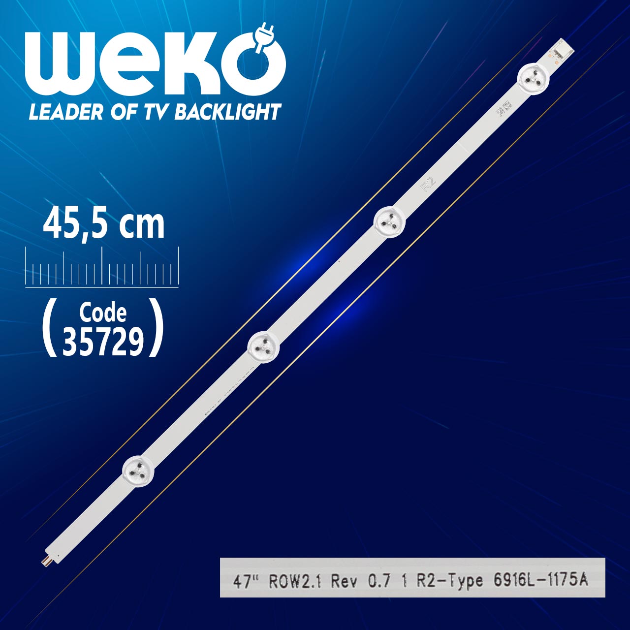 47'' ROW2.1 REV0.7 1 R2-TYPE - 6916L-1175A/6916L-1360A - 45.5 CM 4 LEDLİ - (WK-1199)