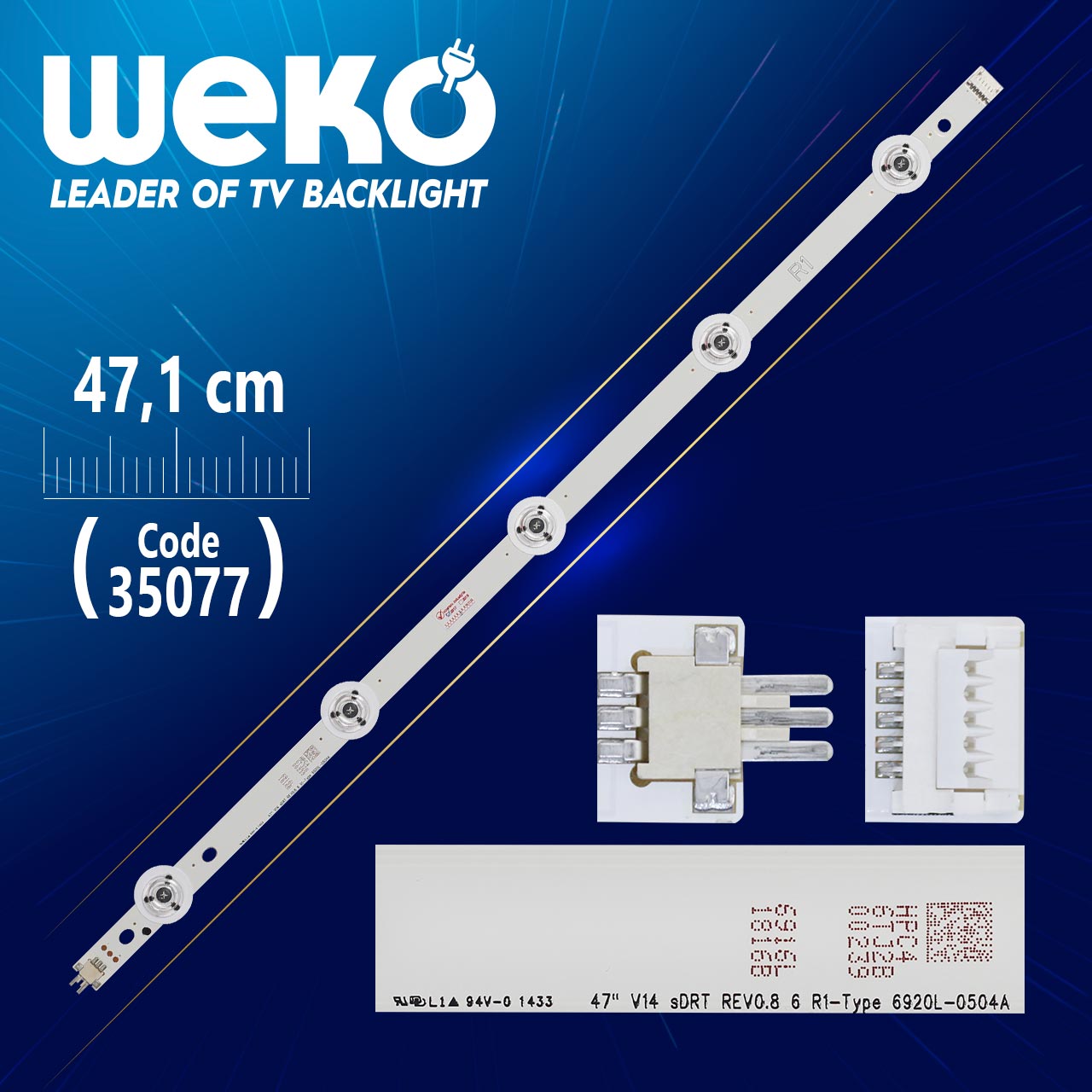 47" V14 SDRT REV0.8 6 R1-TYPE 6920L-0504A - 47.1 CM 5 LEDLİ - (WK-838) WEKOST