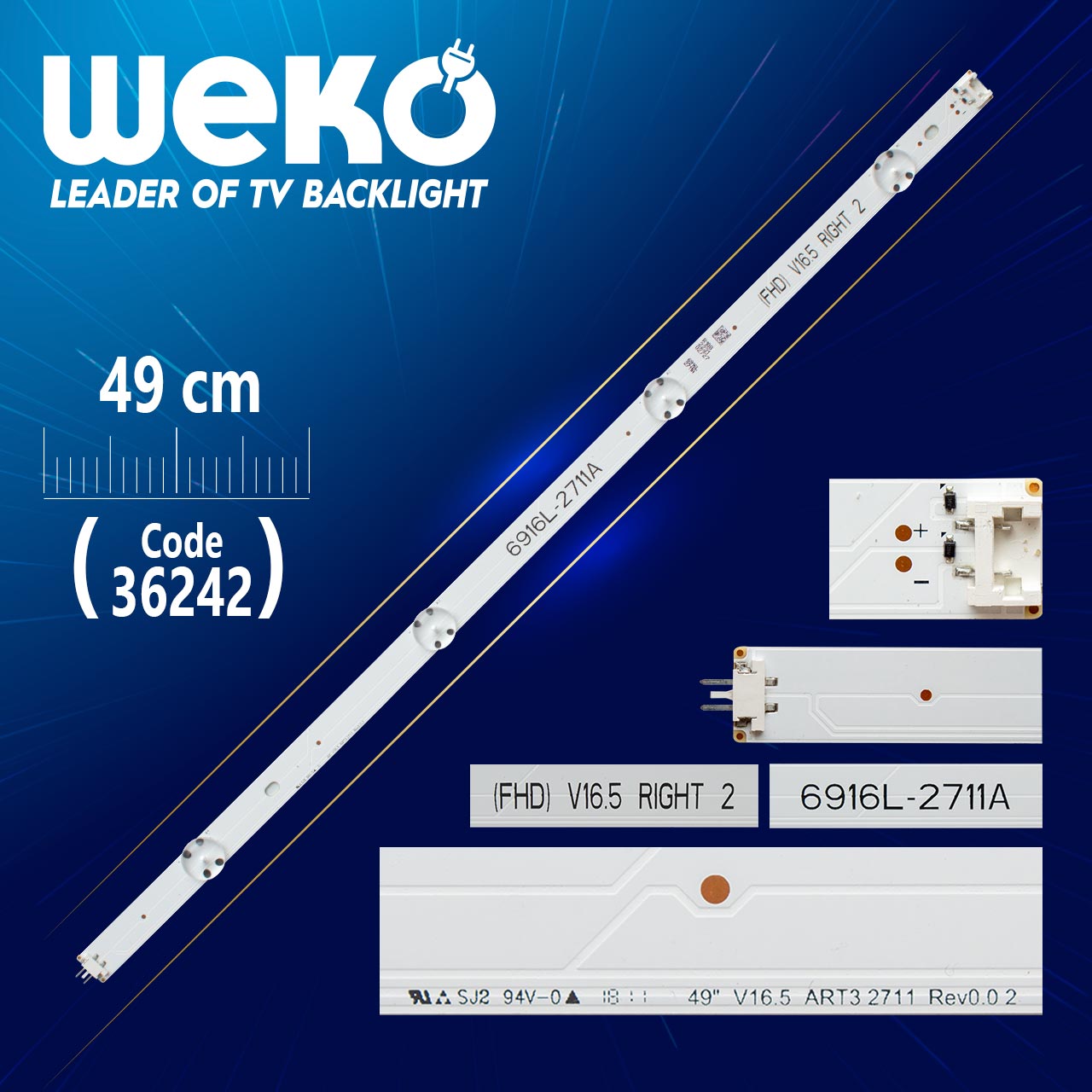 49" V16.5 ART3 2711 REV0.02  6916L-2711 4 LEDLİ 49 CM