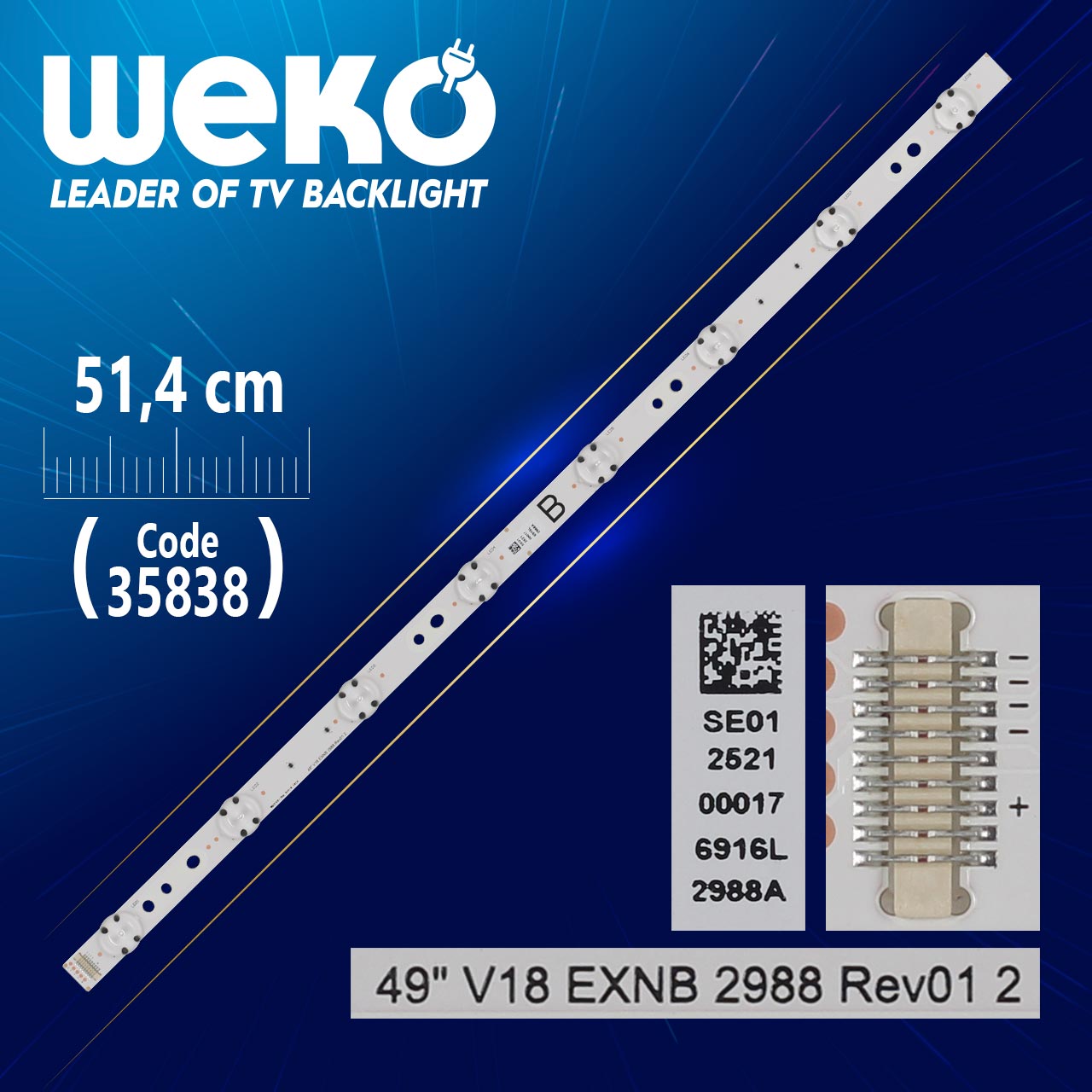 49'' V18 EXNB 2988 REV01 2 -B- 51.4 CM 8 LEDLİ - (WK-1300)