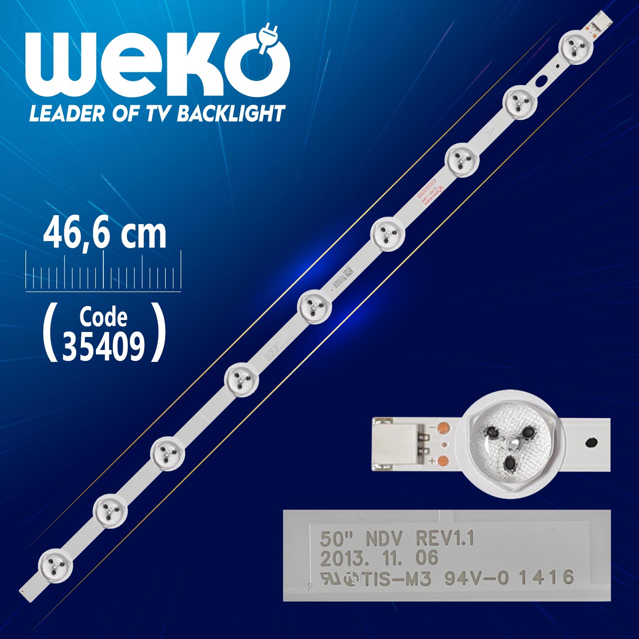 50" NDV REV1.1 - A TYPE - 46.6 CM 9 LEDLİ - (WK-993)